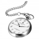 Stainless Steel Brushed Finish Open Face Quartz Pocket Watch