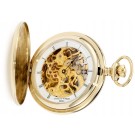 Charles-Hubert Paris Gold-Plated Stainless Steel Polished Finish Hunter Case Mechanical Pocket Watch