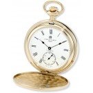 Charles-Hubert Paris Gold-Plated Stainless Steel Polished Finish Double Hunter Case Mechanical Pocket Watch