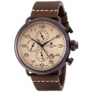 Charles-Hubert Paris Men's Brown Plated Stainless Steel Dual Time Quartz Watch