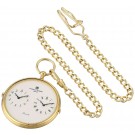 Charles-Hubert Paris Gold-Plated Dual Time Quartz Pocket Watch